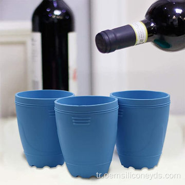 Özel BPA ücretsiz silikon şarap bardakları